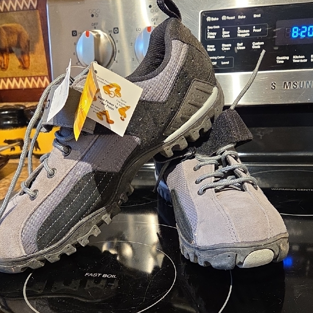 Shimano Black and Gray Cycling Shoes With Clip In Pedals